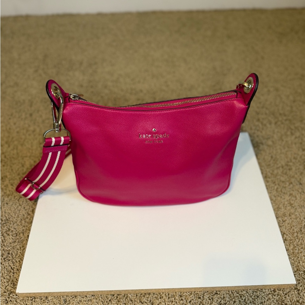 Kate Spade Rosie Crossbody Pebbled Leather Dark Raspberry - Picture 2 of 11